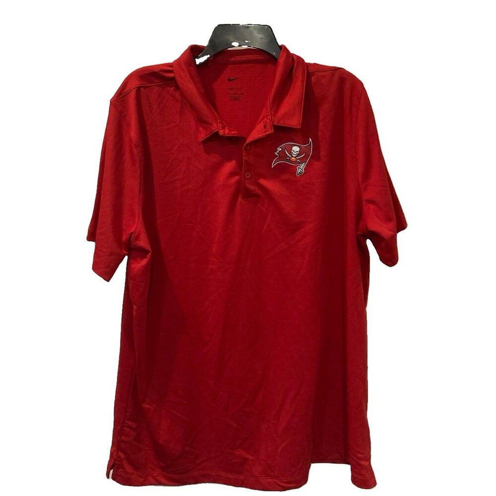 Men's Nike Dri-Fit Tampa Bay Buccaneers Polo Short Sleeve Red Size XL
